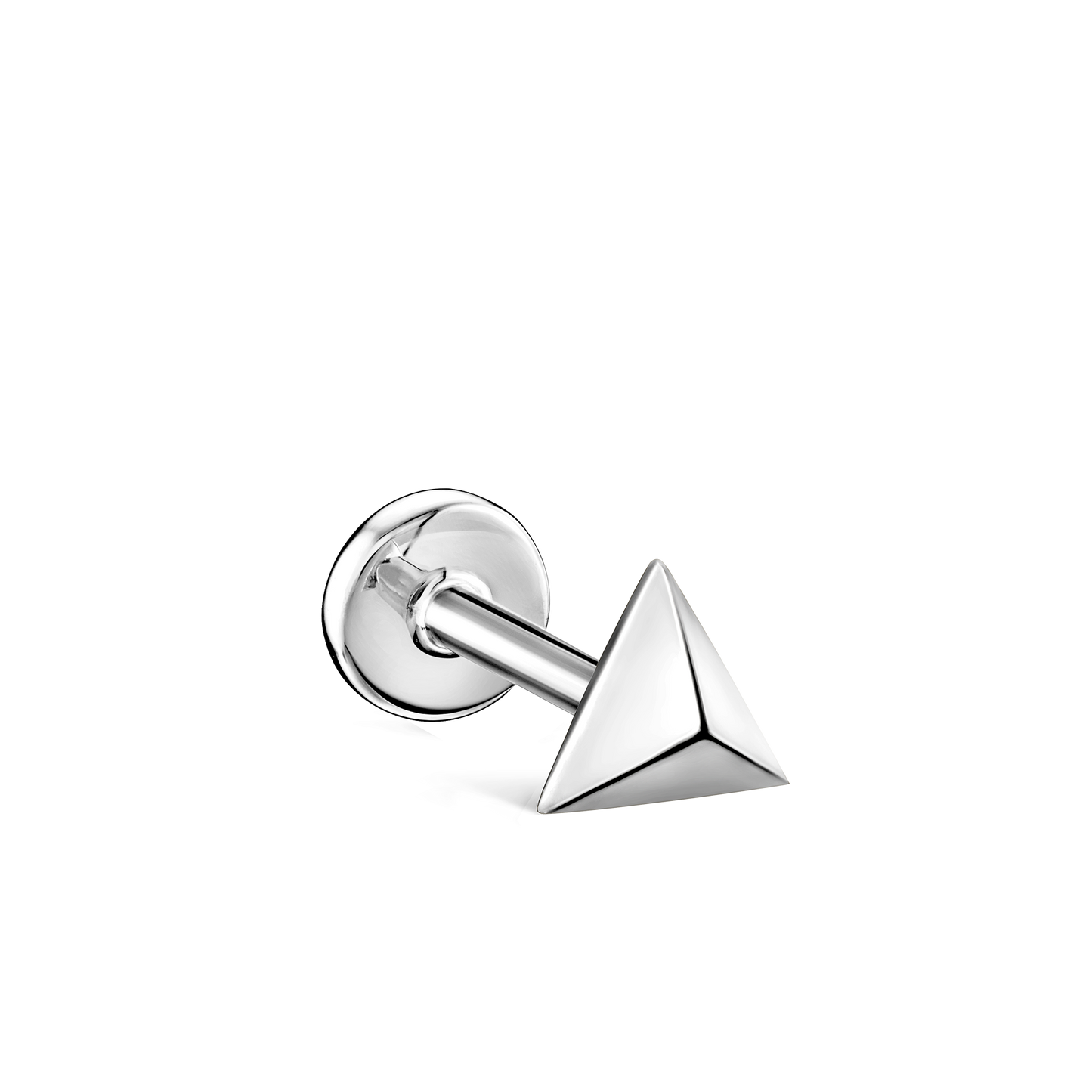Faceted Triangle Threaded Stud Earring