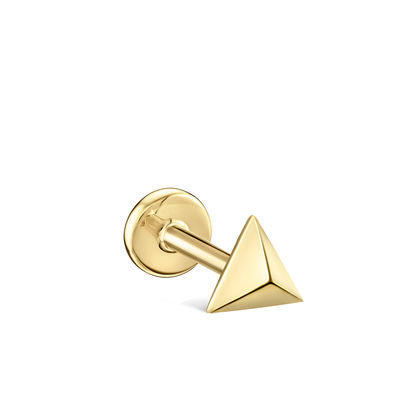 Faceted Triangle Threaded Stud Earring