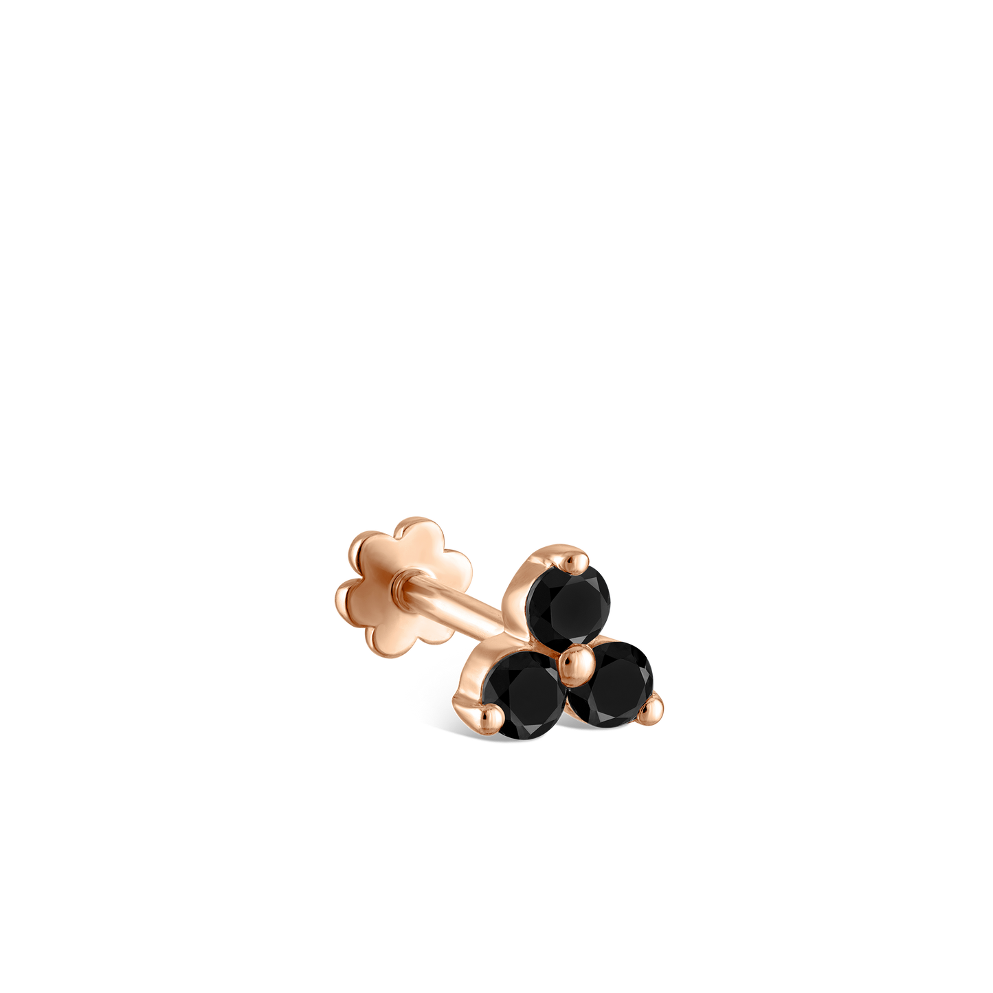 Black Diamond Trinity Threaded Stud Earring