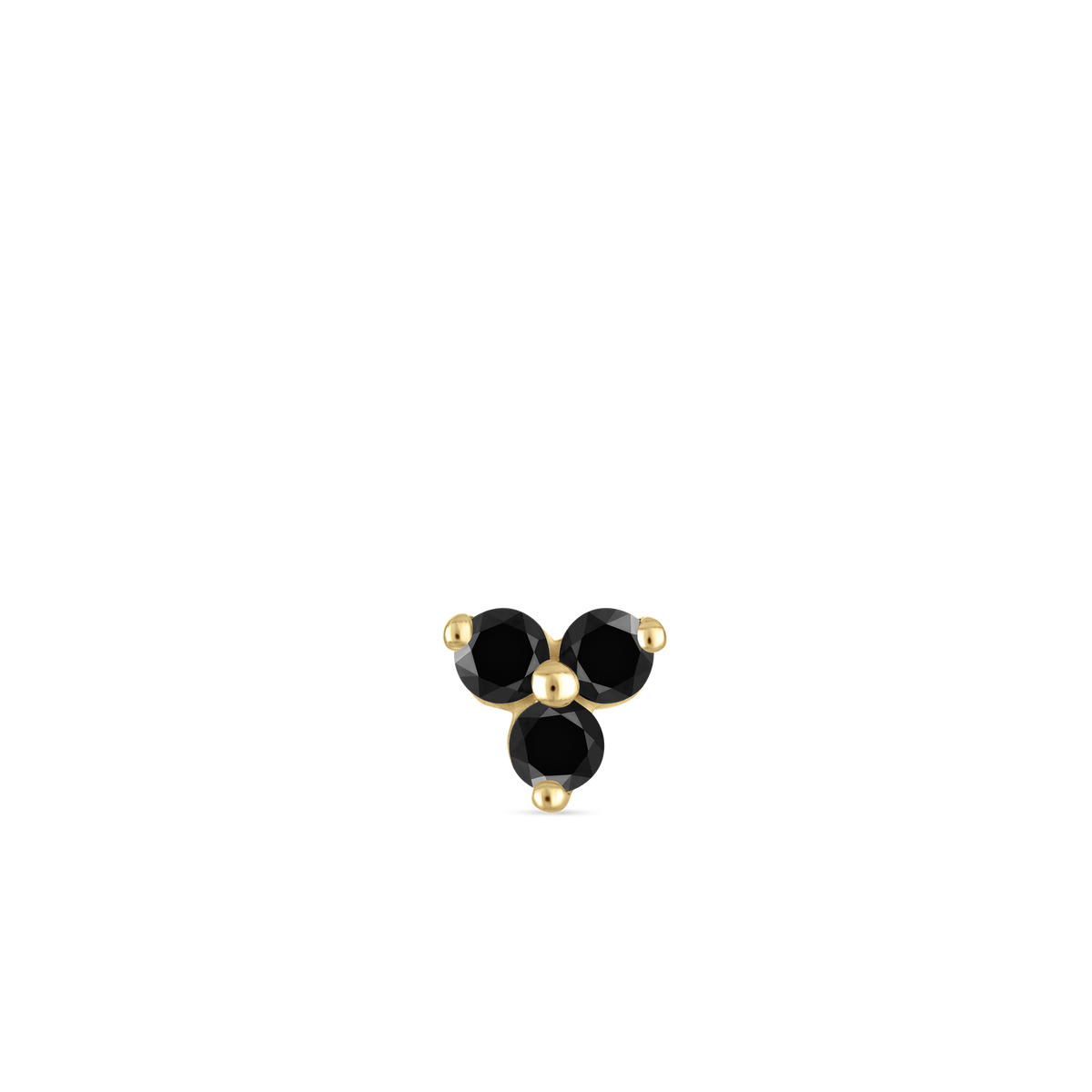 Black Diamond Trinity Threaded Stud Earring