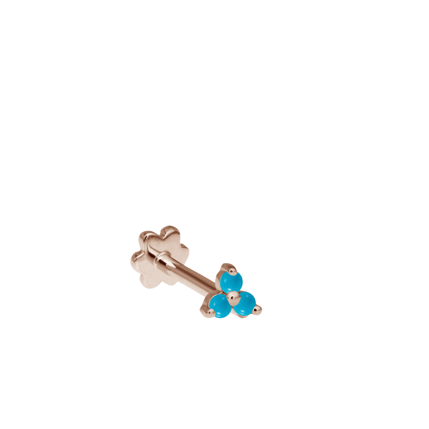 Turquoise Trinity Threaded Stud Earring