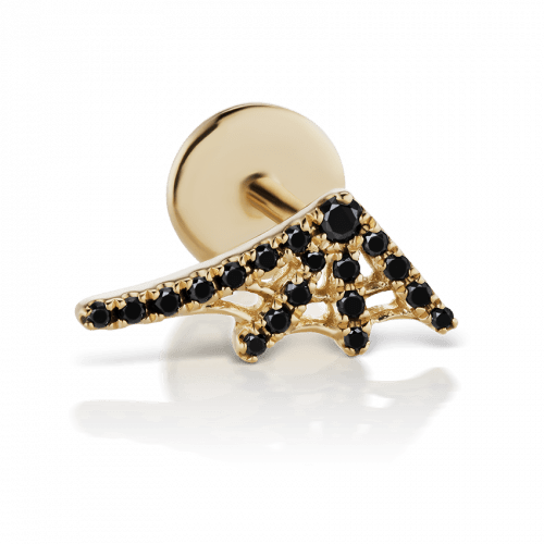 Black Diamond Web Threaded Stud Earring