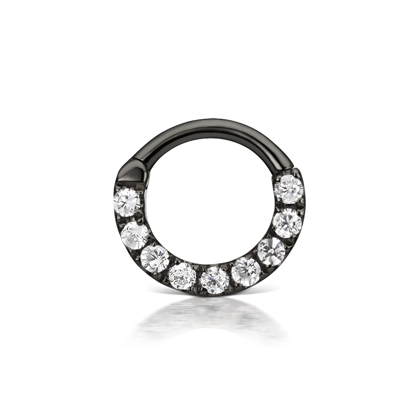 Cubic Zirconia Horizontal Eternity Hoop Earring