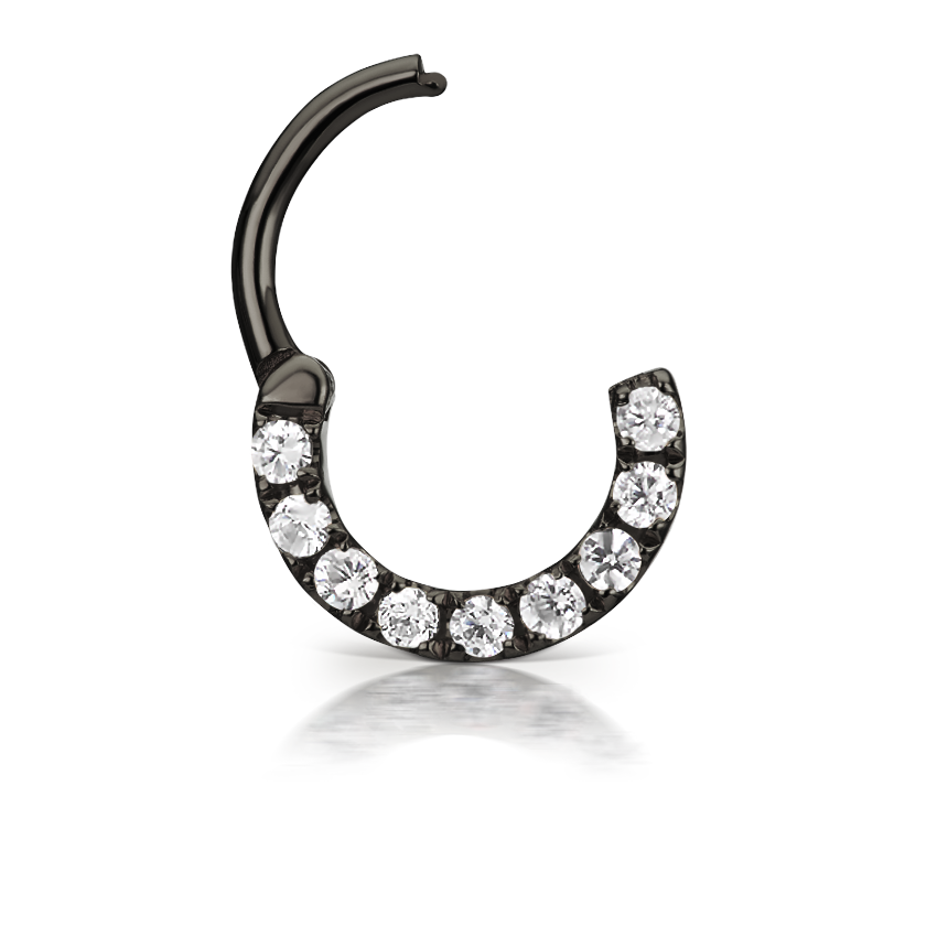 Cubic Zirconia Horizontal Eternity Hoop Earring