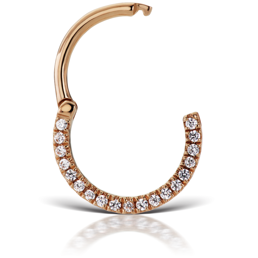Cubic Zirconia Horizontal Eternity Hoop Earring