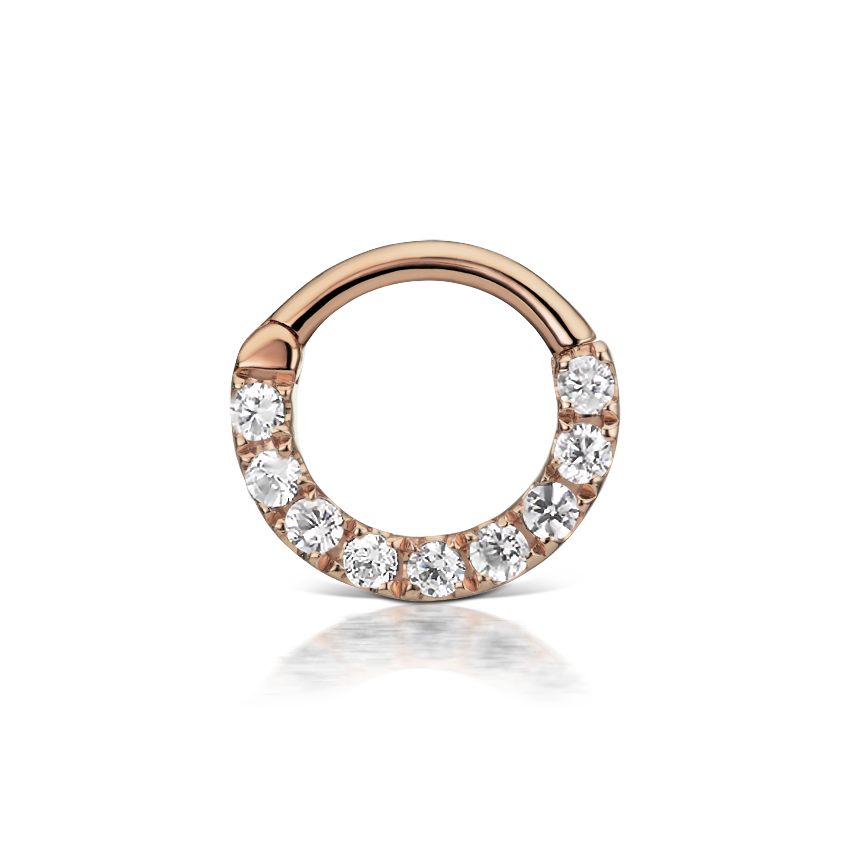Cubic Zirconia Horizontal Eternity Hoop Earring