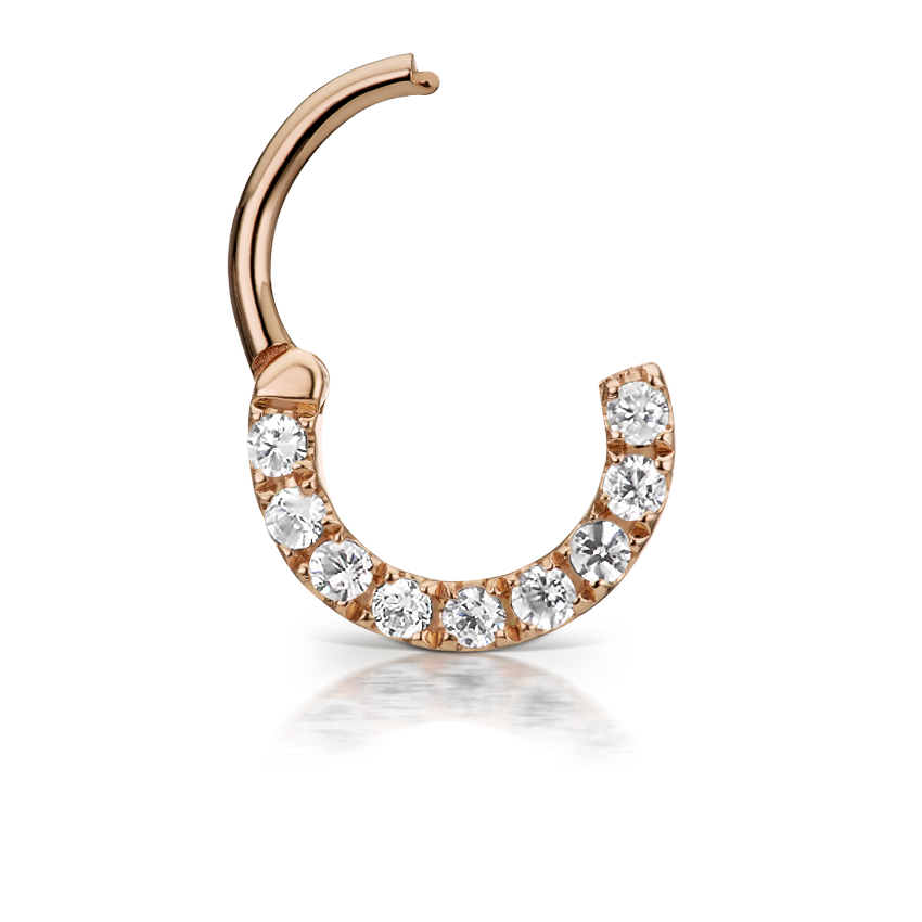 Cubic Zirconia Horizontal Eternity Hoop Earring