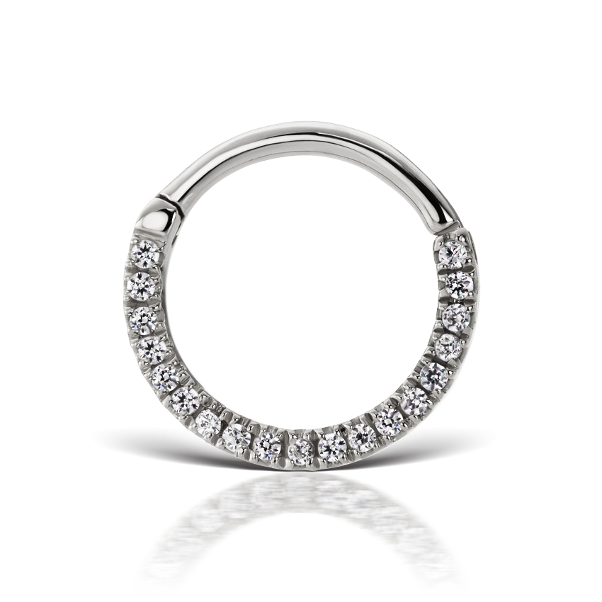 Cubic Zirconia Horizontal Eternity Hoop Earring