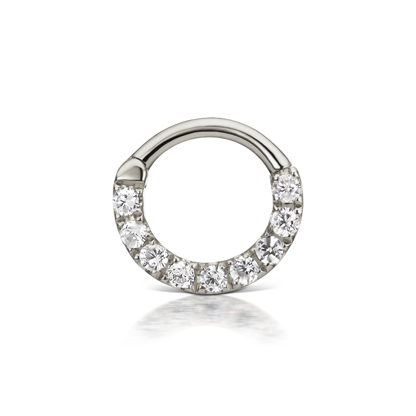 Cubic Zirconia Horizontal Eternity Hoop Earring
