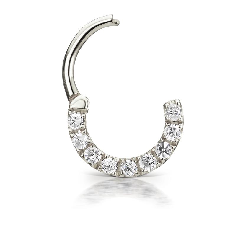 Cubic Zirconia Horizontal Eternity Hoop Earring
