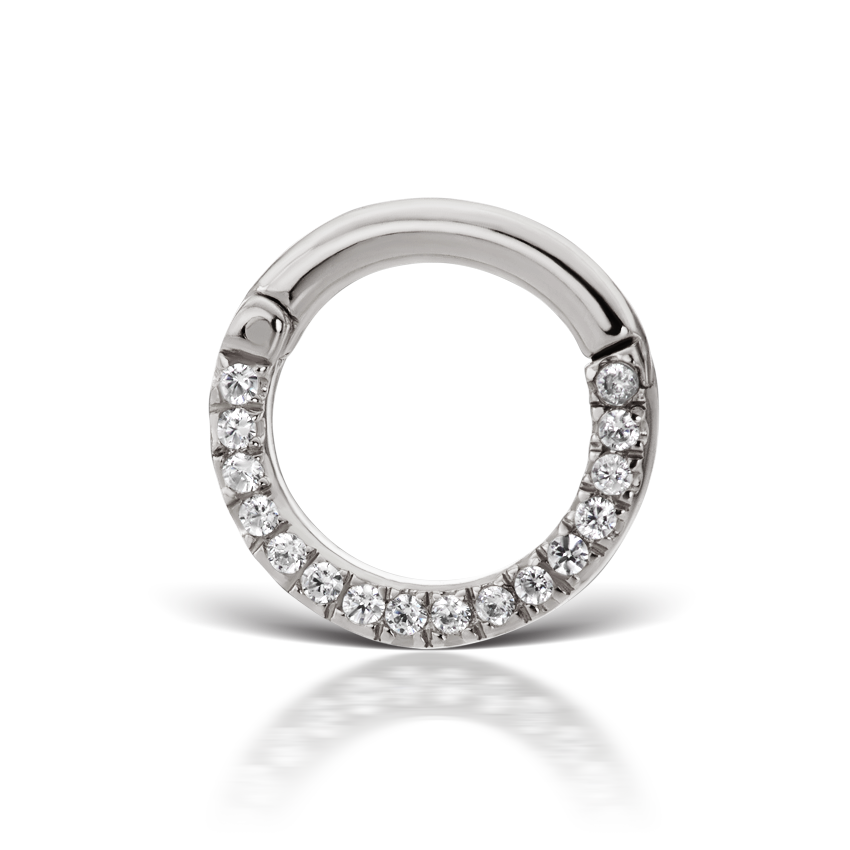 Cubic Zirconia Horizontal Eternity Hoop Earring