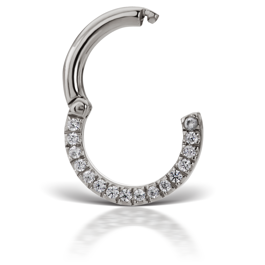 Cubic Zirconia Horizontal Eternity Hoop Earring