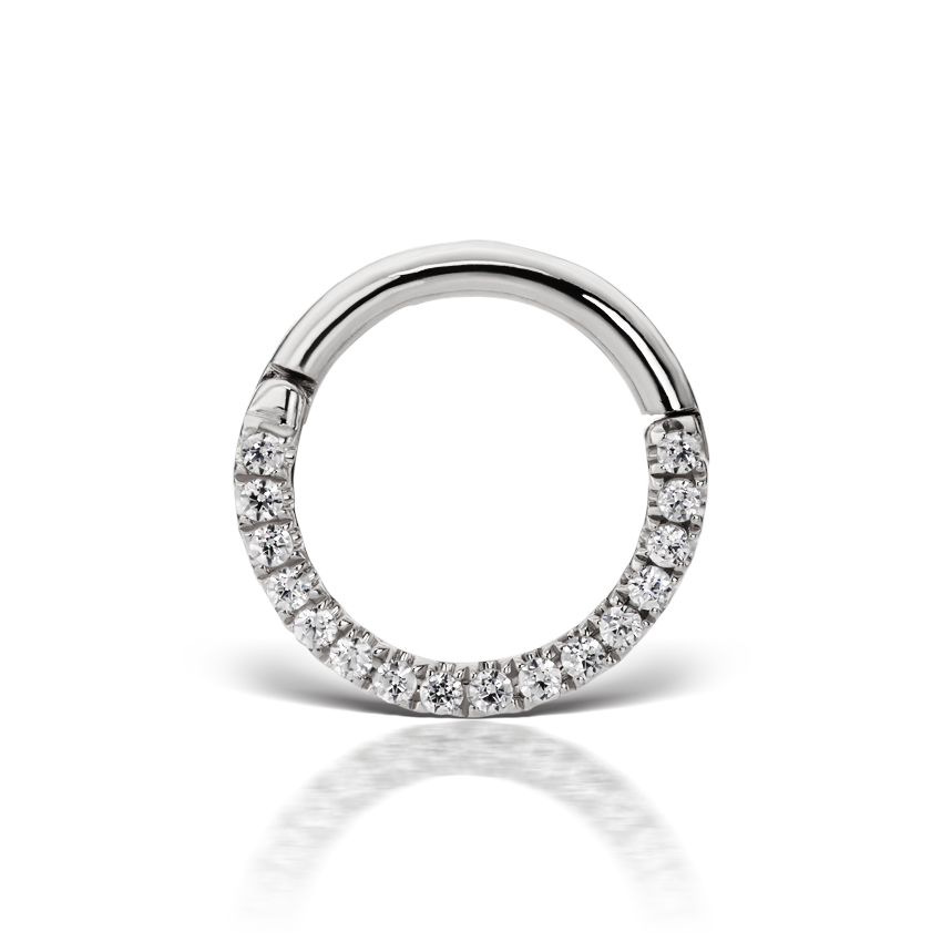 Cubic Zirconia Horizontal Eternity Hoop Earring
