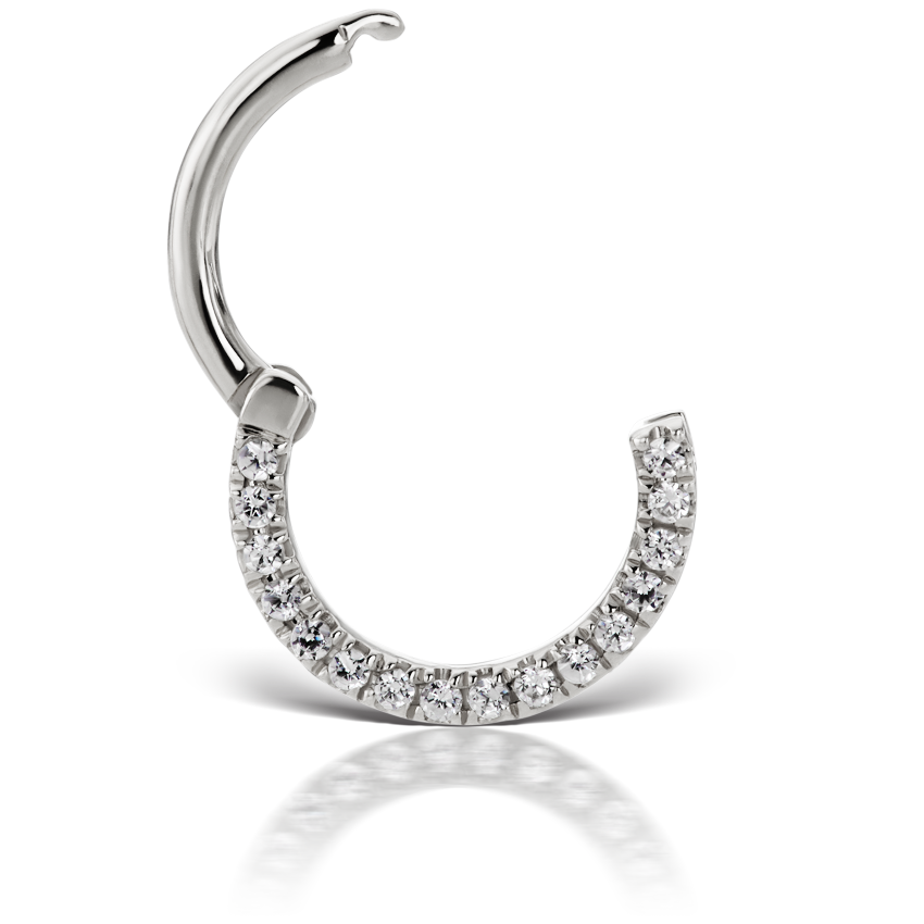 Cubic Zirconia Horizontal Eternity Hoop Earring