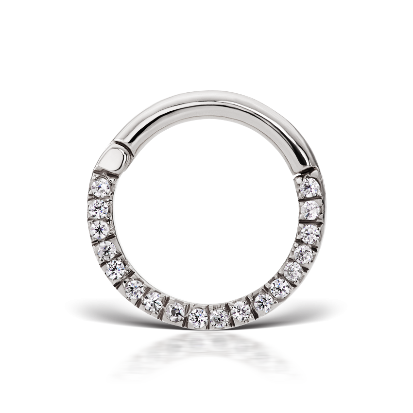 Cubic Zirconia Horizontal Eternity Hoop Earring