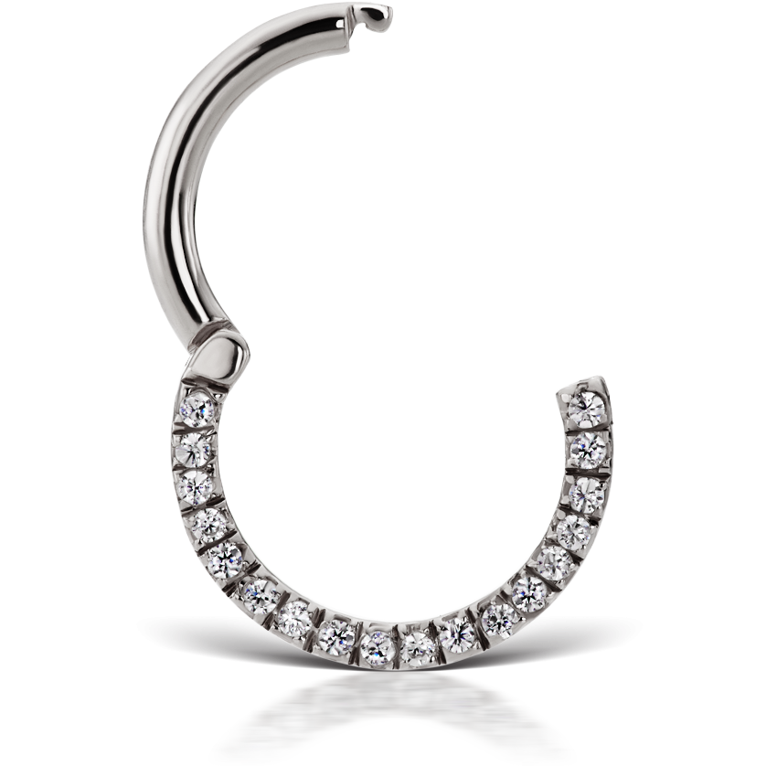 Cubic Zirconia Horizontal Eternity Hoop Earring