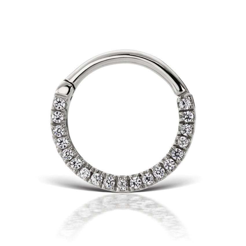 Cubic Zirconia Horizontal Eternity Hoop Earring