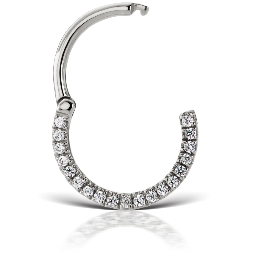 Cubic Zirconia Horizontal Eternity Hoop Earring