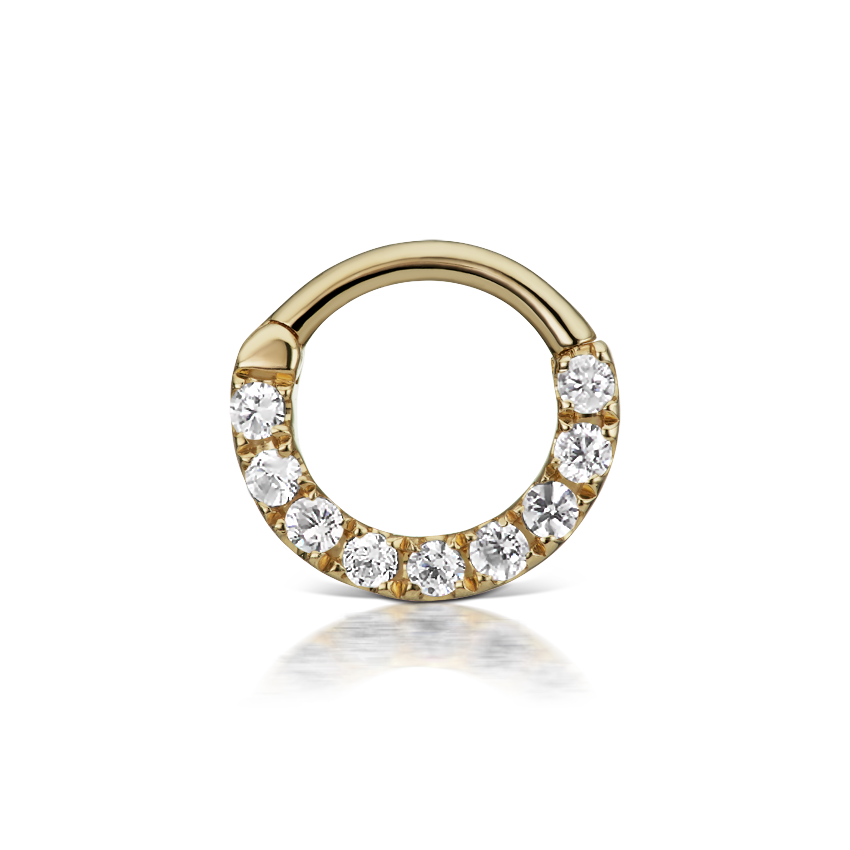 Cubic Zirconia Horizontal Eternity Hoop Earring