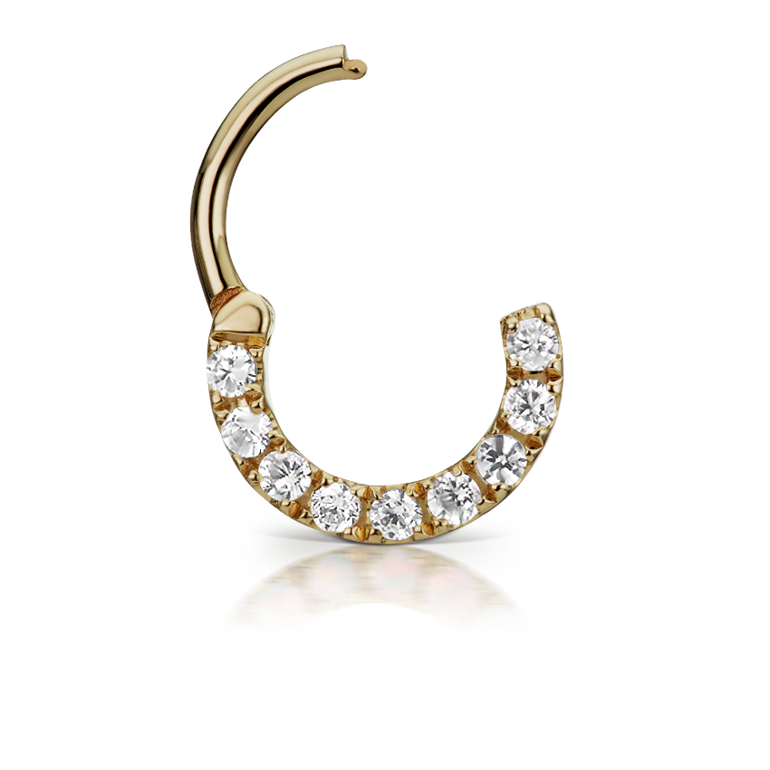Cubic Zirconia Horizontal Eternity Hoop Earring