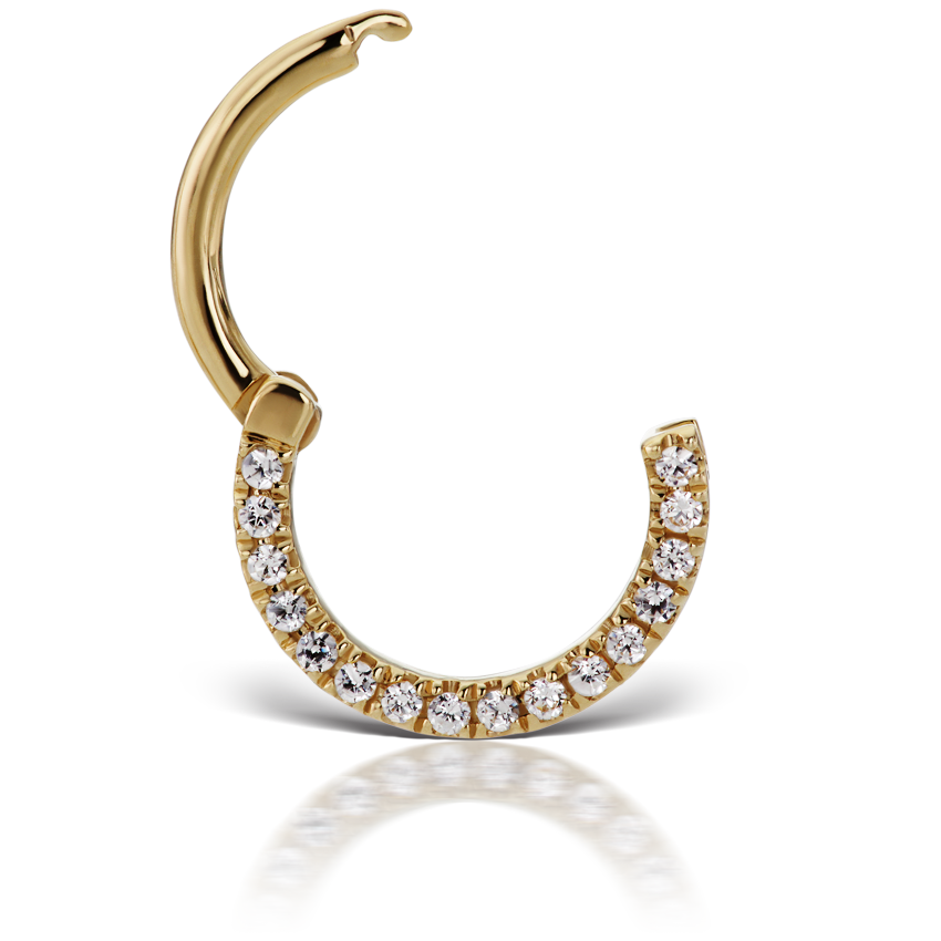 Cubic Zirconia Horizontal Eternity Hoop Earring