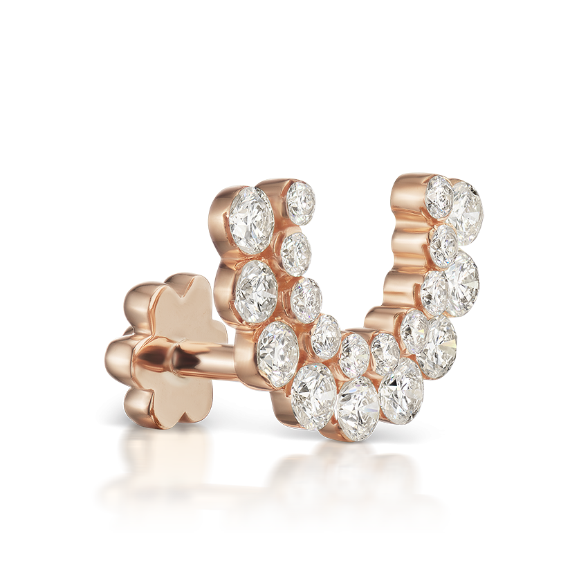 Demi Apsara Invisible Set Diamond Threaded Stud Earring