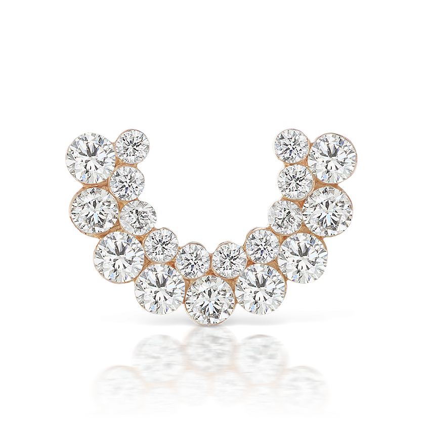 Demi Apsara Invisible Set Diamond Threaded Stud Earring