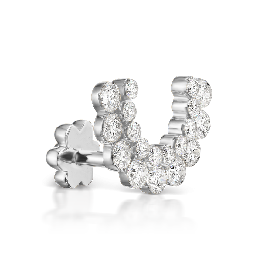 Demi Apsara Invisible Set Diamond Threaded Stud Earring