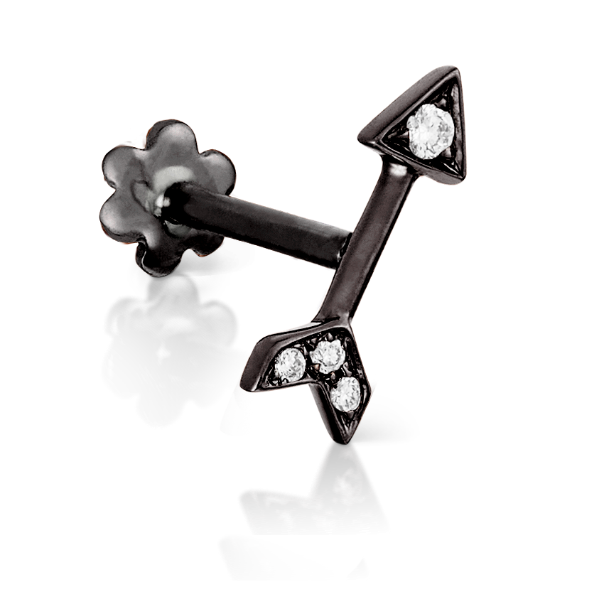 Diamond Arrow Threaded Stud Earring