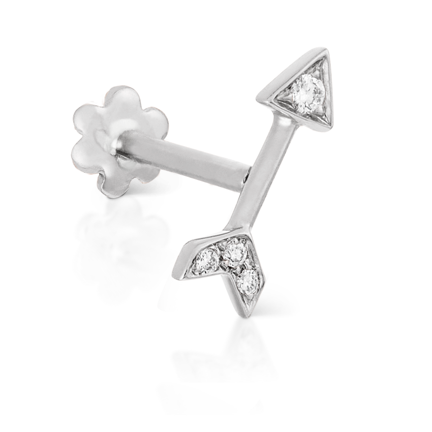 Diamond Arrow Threaded Stud Earring