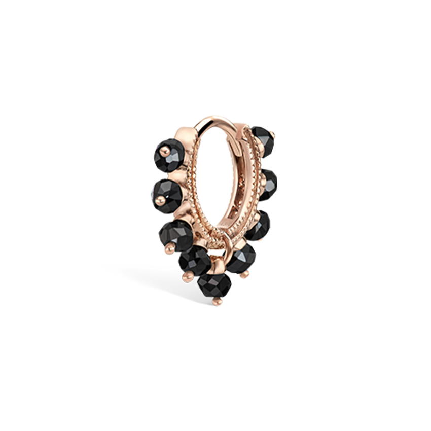Black Diamond Coronet Hoop Earring