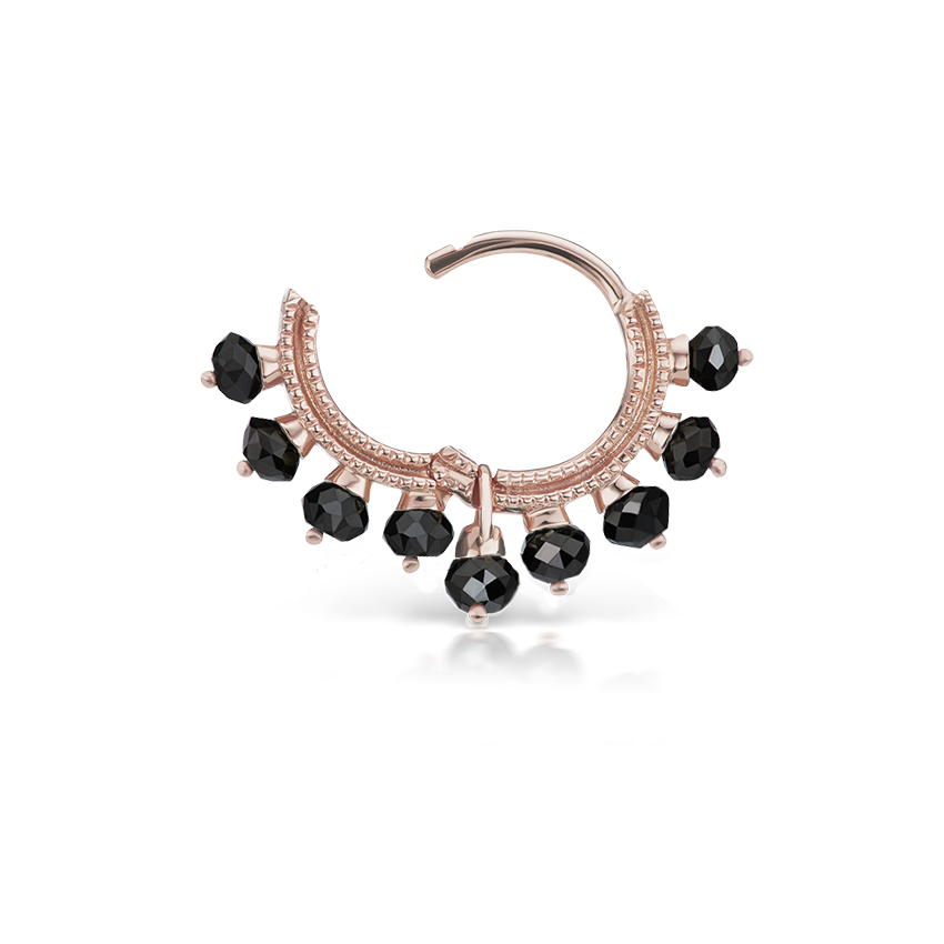Black Diamond Coronet Hoop Earring