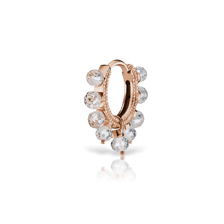 Diamond Coronet Hoop Earring