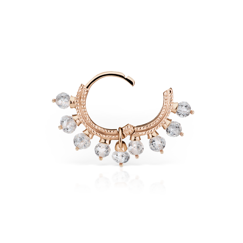 Diamond Coronet Hoop Earring