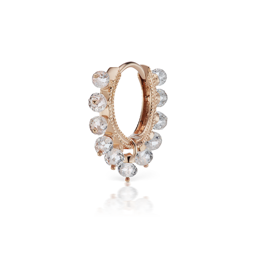 Diamond Coronet Hoop Earring