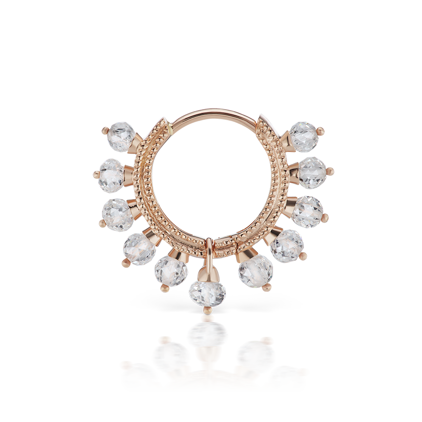 Diamond Coronet Hoop Earring