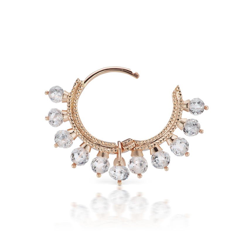 Diamond Coronet Hoop Earring