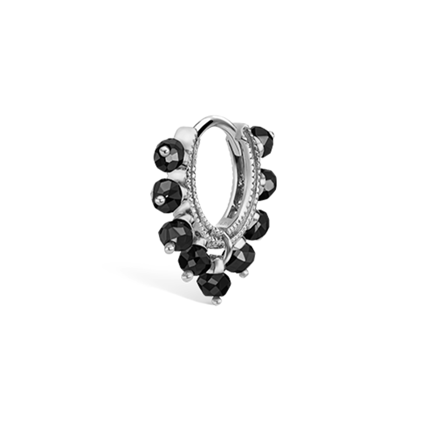 Black Diamond Coronet Hoop Earring