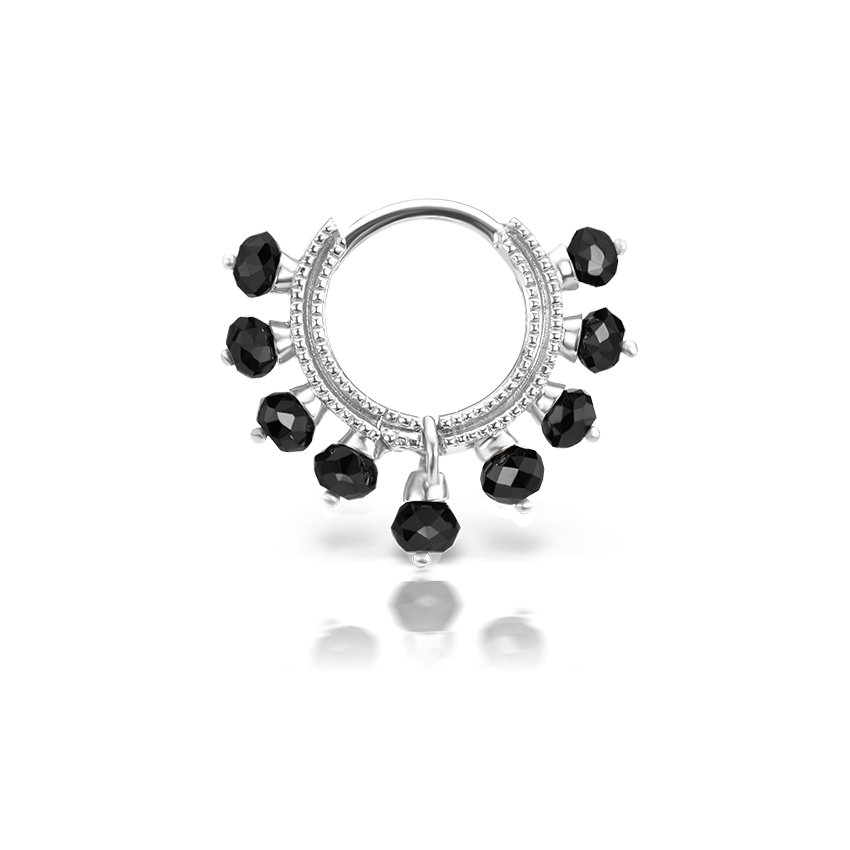 Black Diamond Coronet Hoop Earring