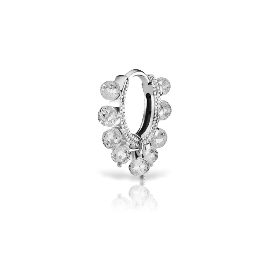 Diamond Coronet Hoop Earring