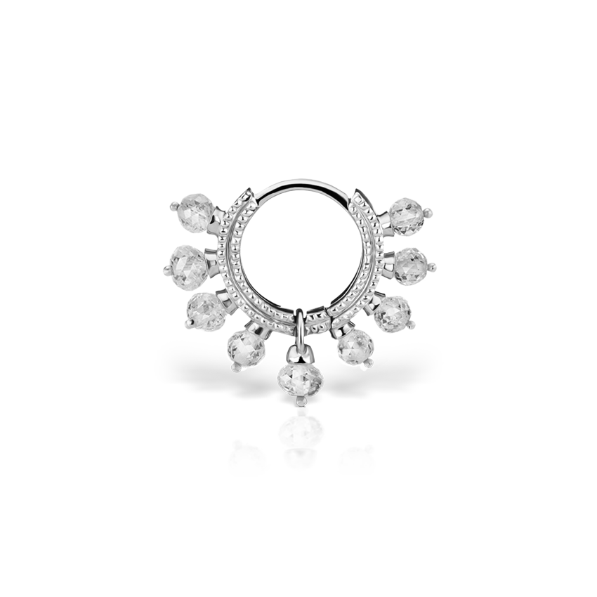 Diamond Coronet Hoop Earring