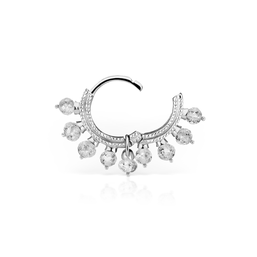Diamond Coronet Hoop Earring