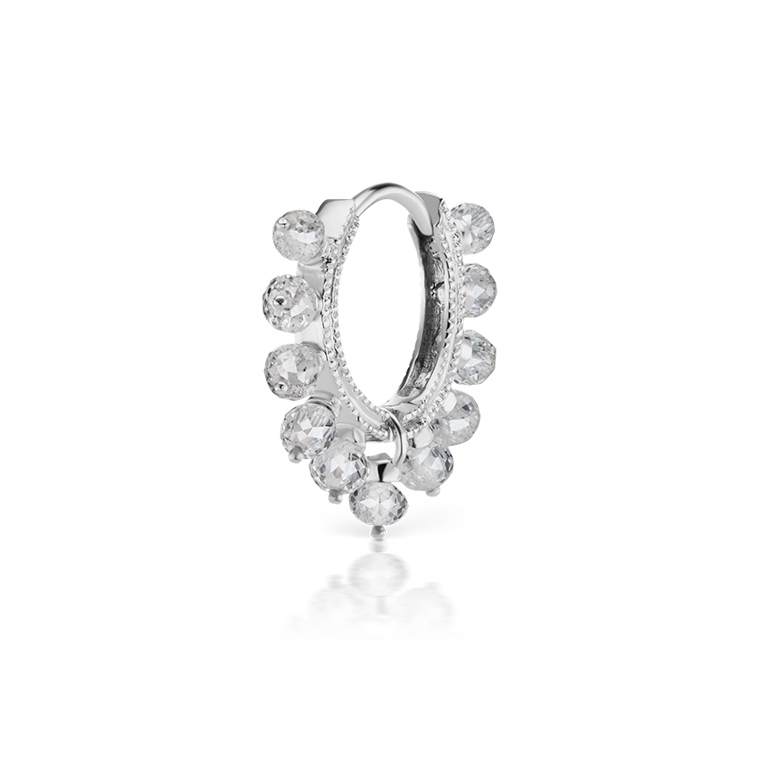 Diamond Coronet Hoop Earring