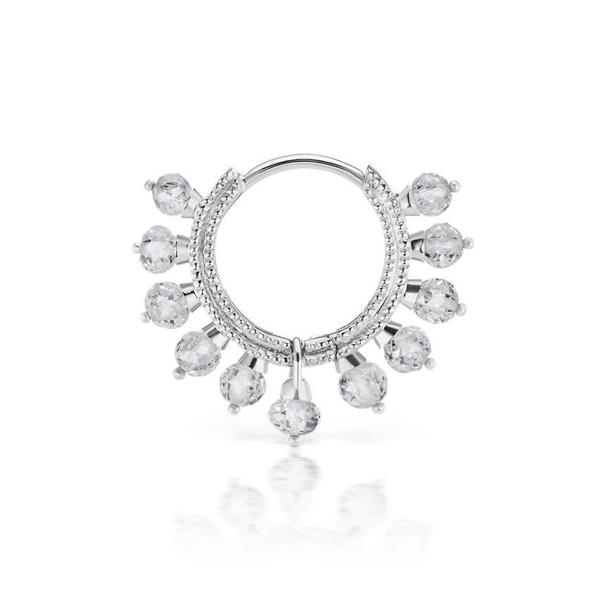 Diamond Coronet Hoop Earring