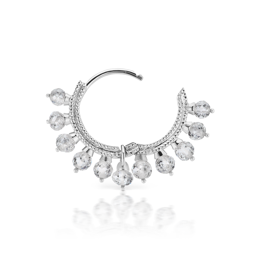 Diamond Coronet Hoop Earring