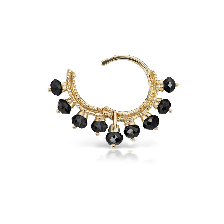 Black Diamond Coronet Hoop Earring