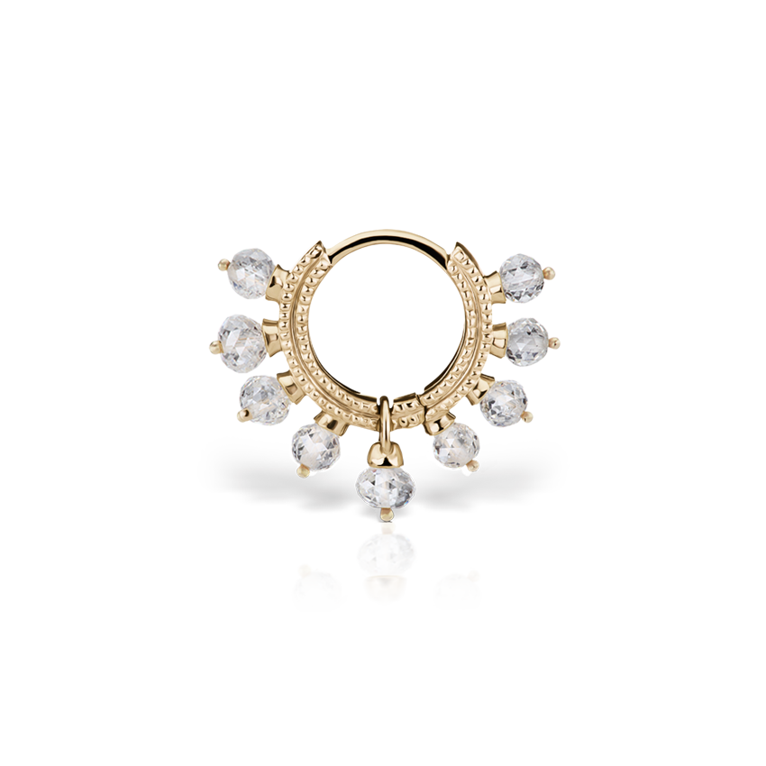 Diamond Coronet Hoop Earring
