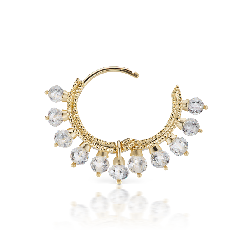 Diamond Coronet Hoop Earring