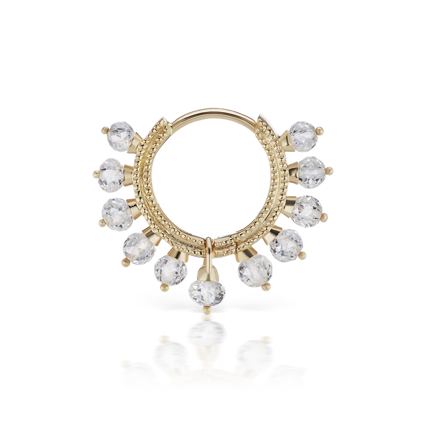 Diamond Coronet Hoop Earring