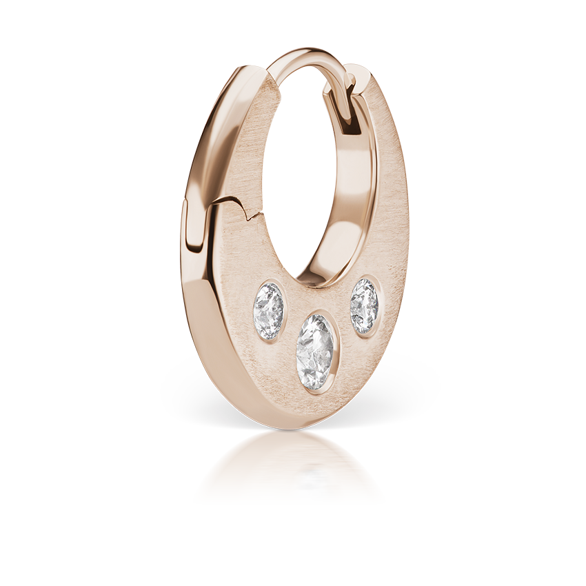 Diamond Crescent Reversible Hoop Earring